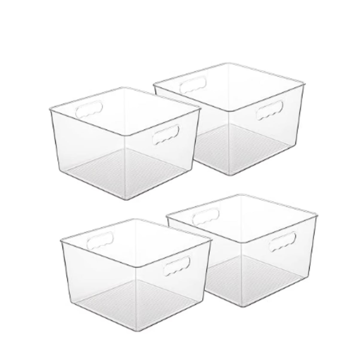 4 Pack Clear Plastic Storage Bins with Handle B2869