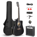 Black Full-Size Acoustic Electric Guitar with Amp P20702