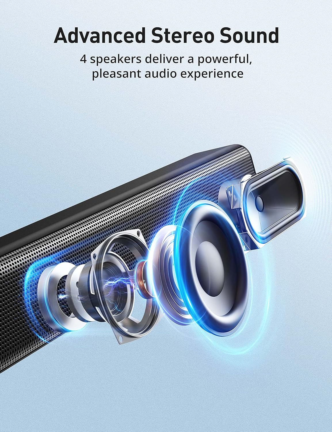 50W Bluetooth 5.0 Stereo Soundbar E654948