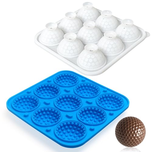 9-Cavity 3D Golf Ball Silicone Molds with Lid N4552