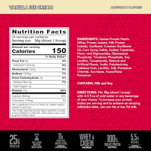 Strawberry Protein Powder with Whey Protein Isolate, Milk Protein Isolate, 24 Servings W76788