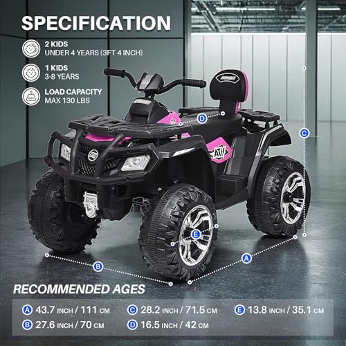 24V 2 Seater Kids Ride on ATV Car 4WD Quad Electric Vehicle R537400