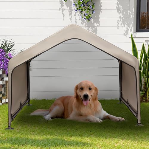 Gray Extra Large Dog House Waterproof Canopy 4'x 4'x 3.3' S848923