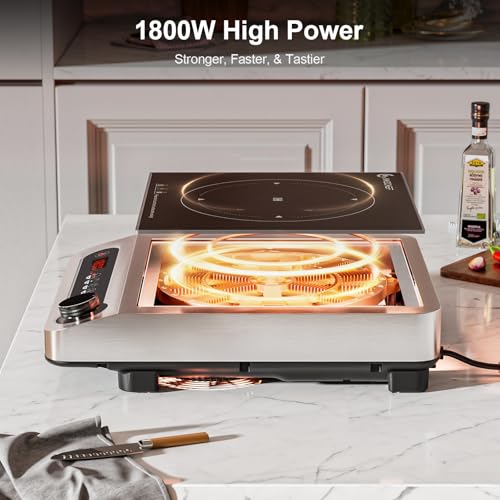1800W Commercial Induction Cooktop with 3 Hours Timer W764105