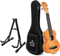 Mahogany 21 Inch Soprano Ukulele with Folding Guitar Stand M846
