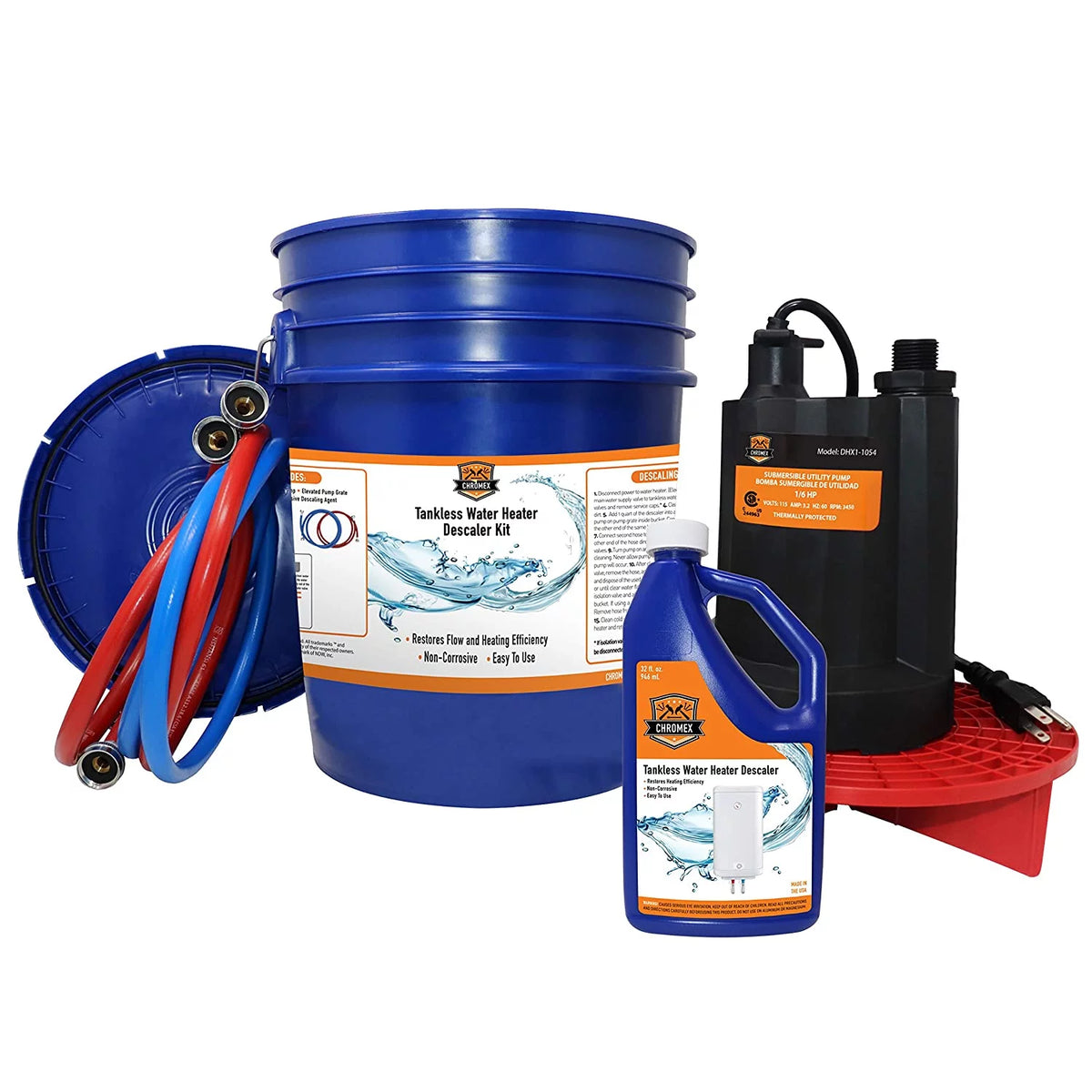 Tankless Water Heater Descaler Kit 128 fl oz Solution W482717