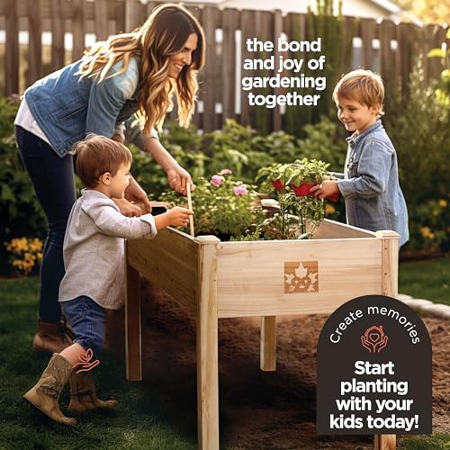 Natural Cedar Wood Elevated Raised Garden Bed 48x24x30 C864