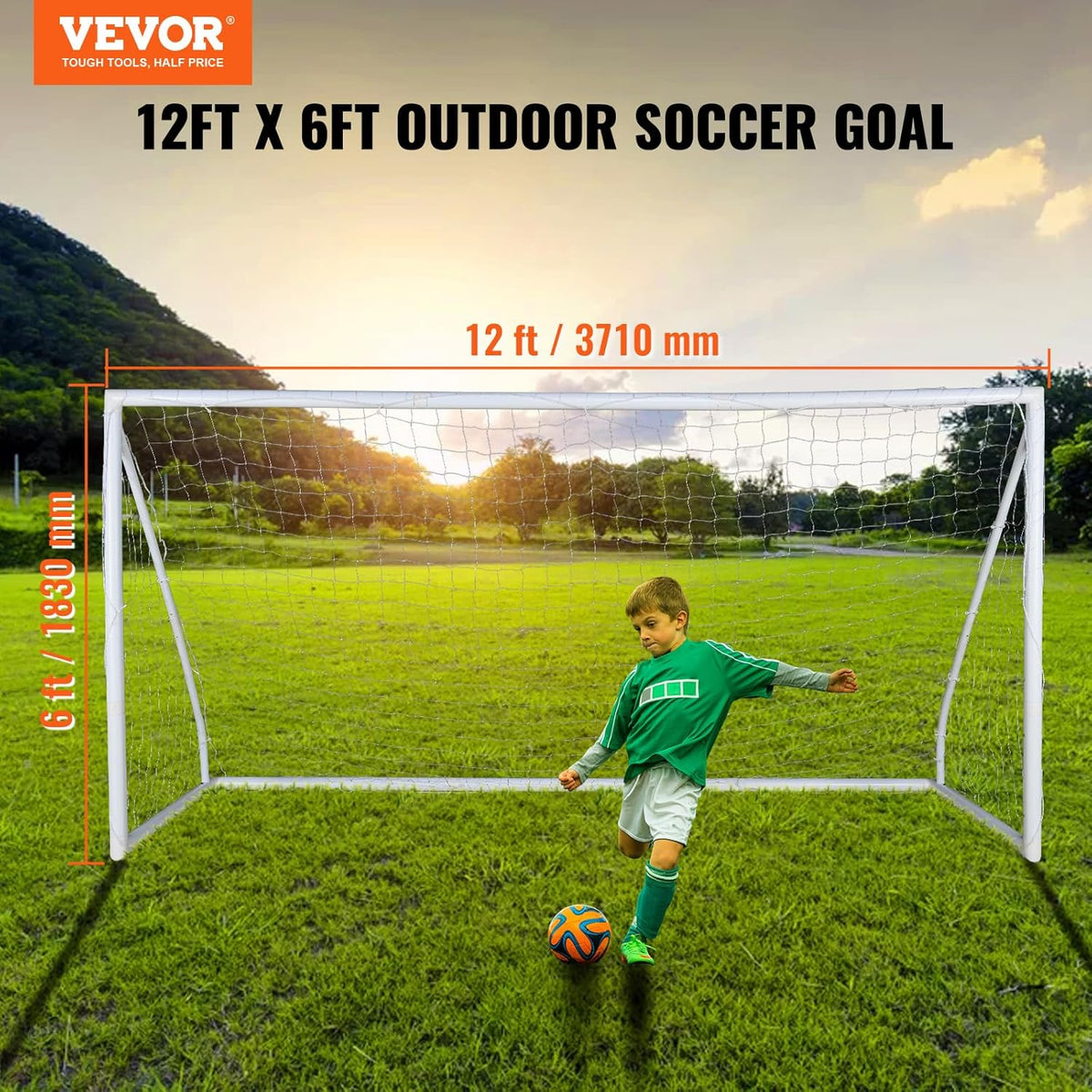 12x6 ft Portable Soccer Goal with Carry Bag V95367