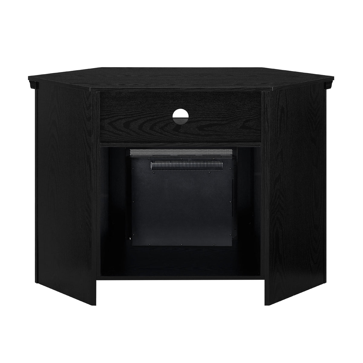 Black Corner Fireplace TV Stand V594