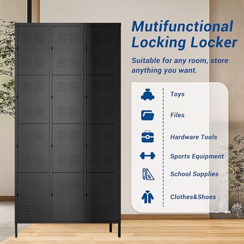 Blue Steel 3 Doors Metal Storage Locker D281024