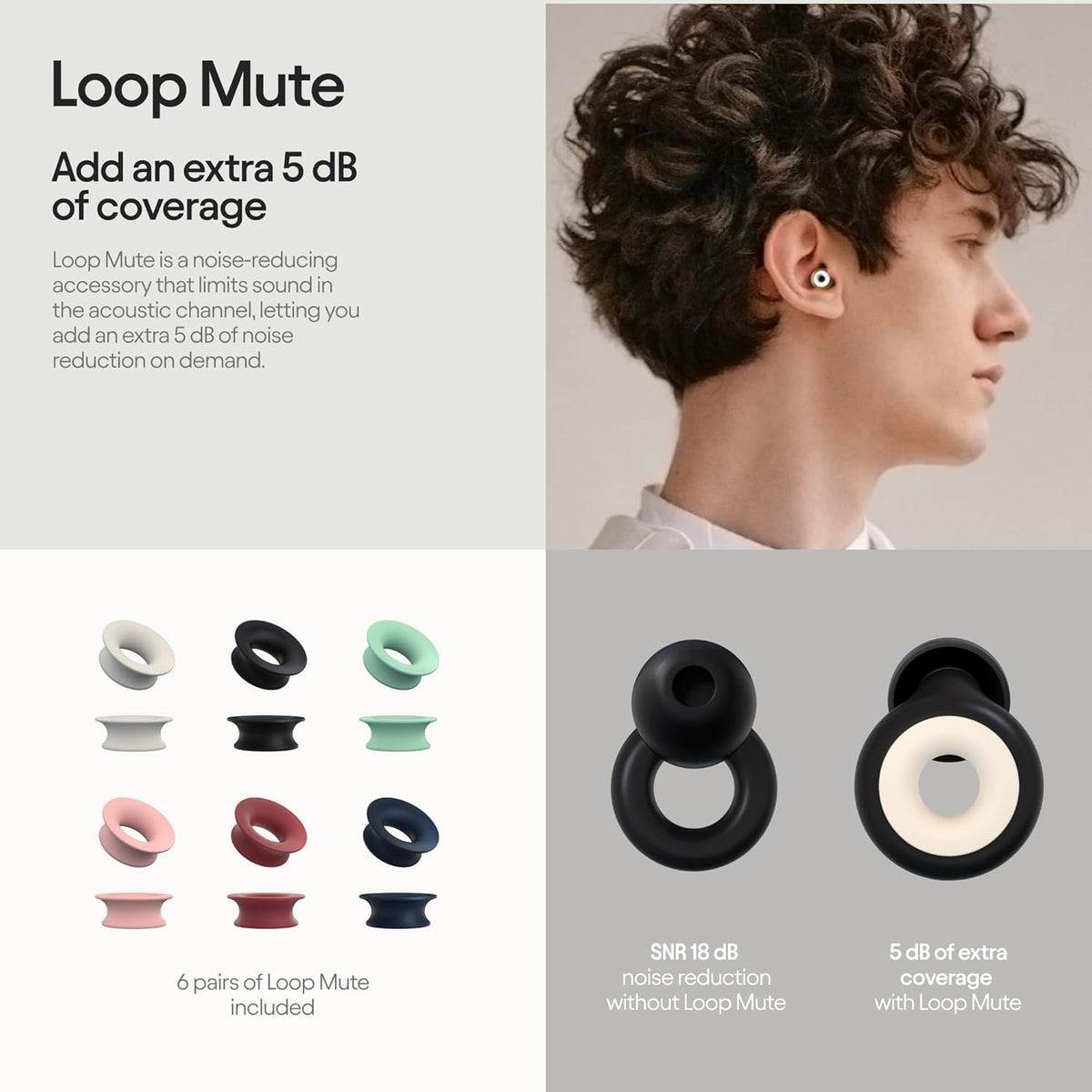 Loop Earplugs Daily Control Plus Bundle (2-Pack) + Mute – Loop Quiet (Black) + Loop Engage Plus (Crystal) + Loop Mute | Reusable Ear Plugs T22660