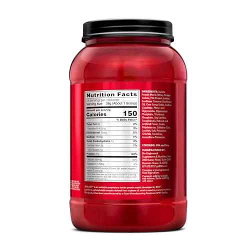 Strawberry Protein Powder with Whey Protein Isolate, Milk Protein Isolate, 24 Servings W76788