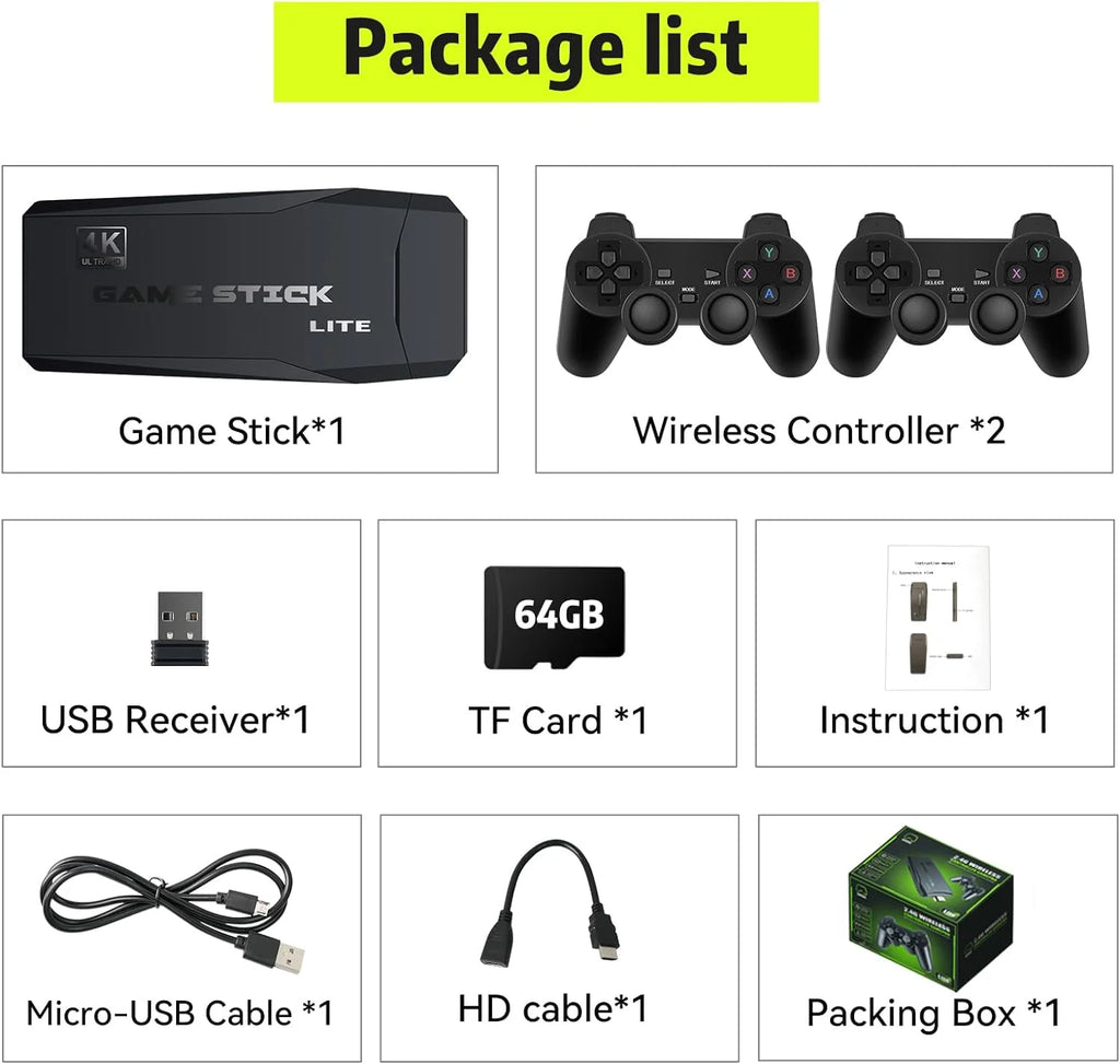 64G Wireless Retro Game Console with 25000+ Games H87106