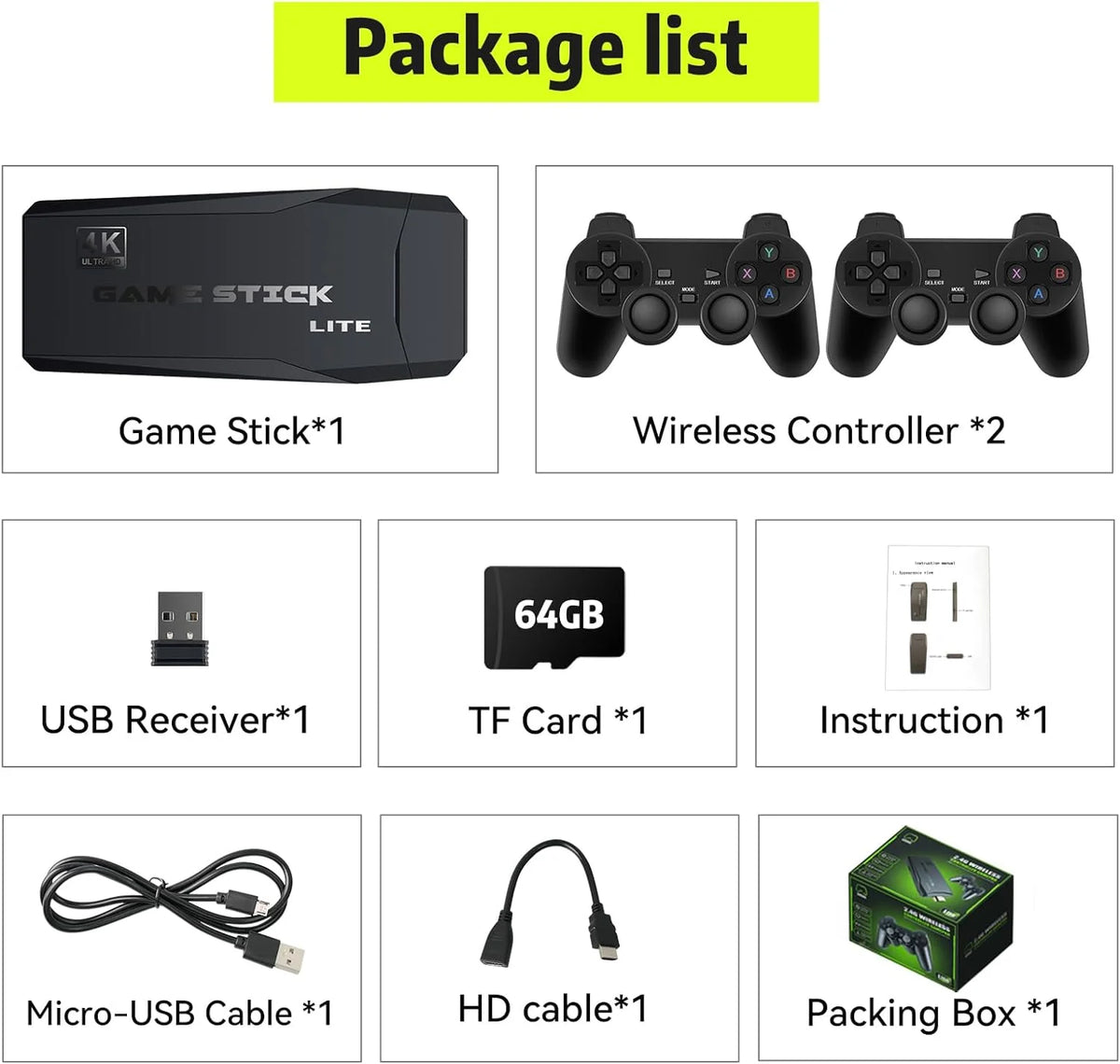 64G Wireless Retro Game Console with 25000+ Games H87106