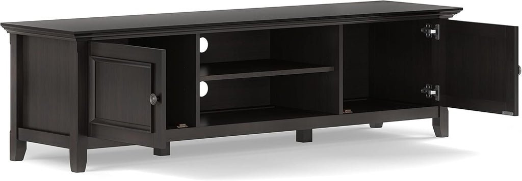 72 inch Solid Wood Media Stand, Hickory Brown R99664