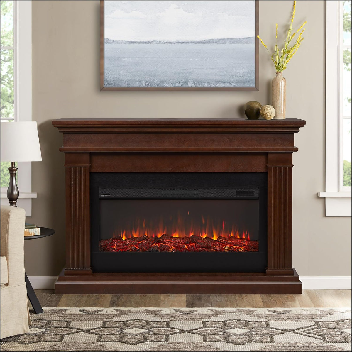 59" Electric Fireplace with Mantel U381999