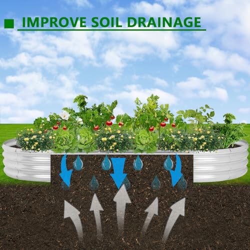 8x4x1 FT Galvanized Metal Raised Garden Bed C18377