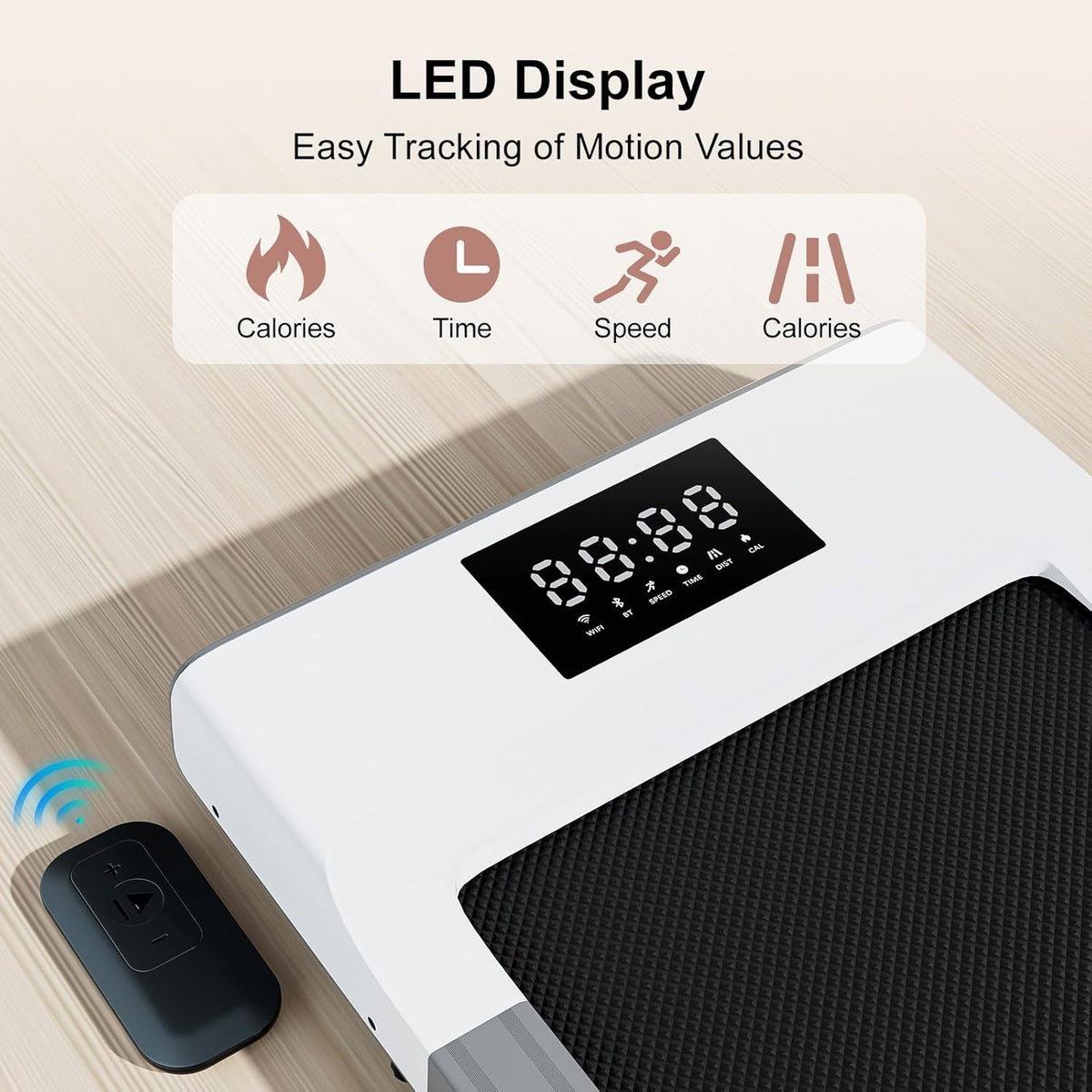 White 45.12" L Under Desk Treadmill with Remote Control LED Display R89580