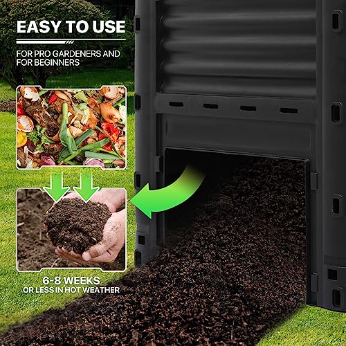 43 Gallon Dual Chamber Compost Tumbler with 2 Sliding Doors Q323973