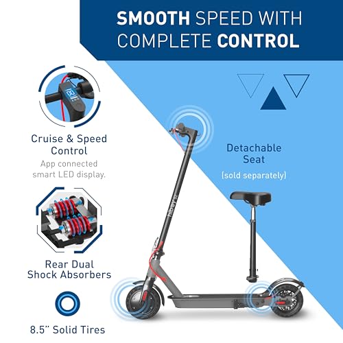 Electric Scooter, 350-500W Motor, 8.5"-10" Solid Tires, 17-40.4 Miles Range, 19 Mph Folding D171331
