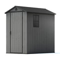 Gray 4' x 6' Outdoor Plastic Storage Shed with Floor J6861