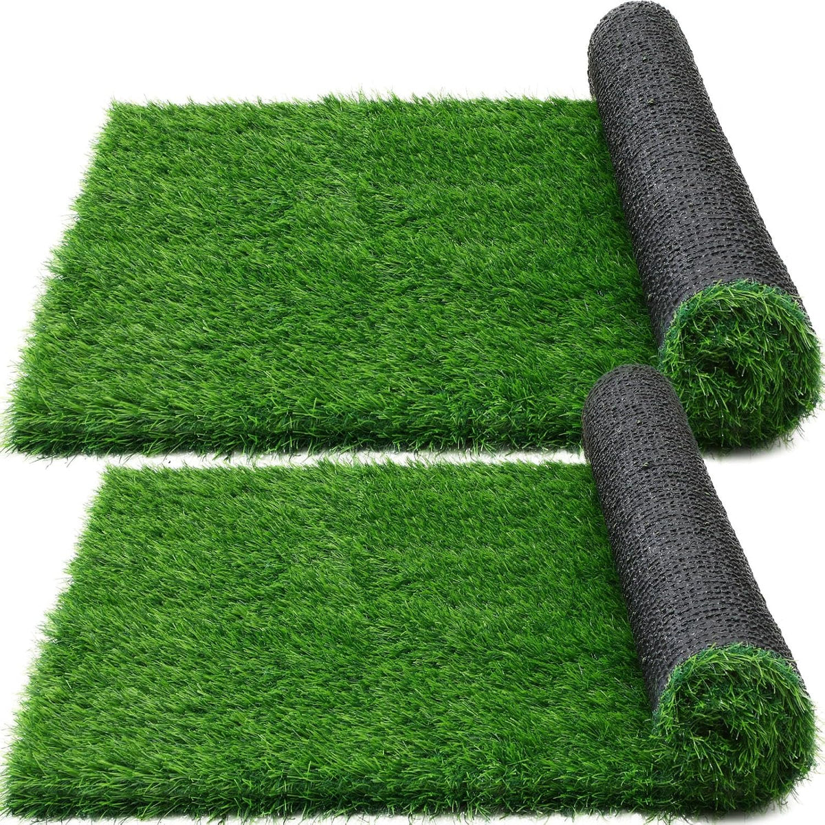 2 Pcs Artificial Grass, 52" x 26" x 1.57" Dog Pee Pads, Large Dog Potty Training Rug with Drainage Holes N3864