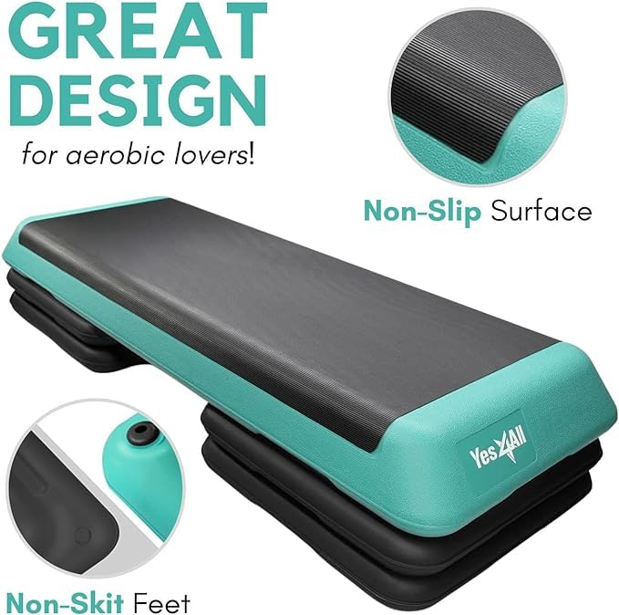 Adjustable Aerobic Exercise Step Platform with 4 Adjustable Risers U6312