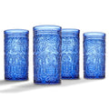 Blue Set of 4 Highball Drinking Glasses I550367