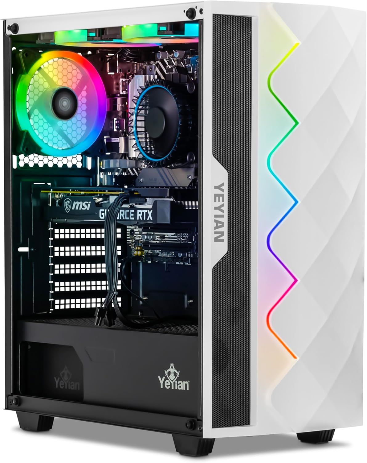 GeForce RTX 4060 Gaming PC, AMD Ryzen 5 7500F, 16GB DDR5 5600, 1TB NVMe SSD, Win 11 Home Prebuilt PC J542814