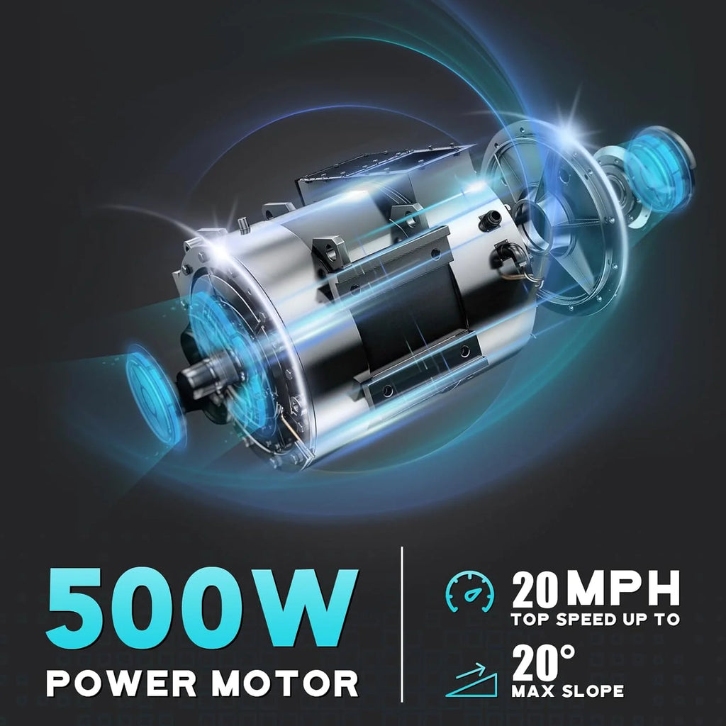 Silver Electric Scooter, 20 Mph, 25 Miles Range, 10" Tires, 500W Motor, Foldable, Max Load 265 Lbs H2365
