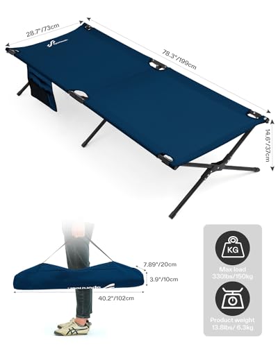 78.3"x28.7"x14.6" Heavy Duty Folding Camping Cot T1063