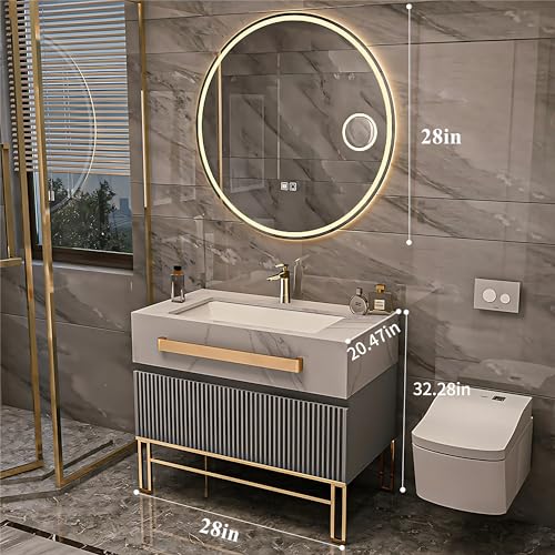 Bathroom Vanity with Sink includes Smart Defog Mirror, Modern Bathroom Sink Cabinet, Large Capacity Storage Space (48") Z544