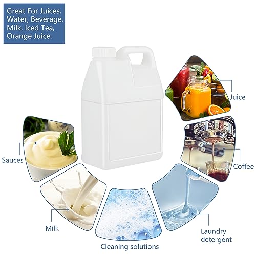 2.5 Gallon Clear Plastic HDPE Jugs with Lids K1132