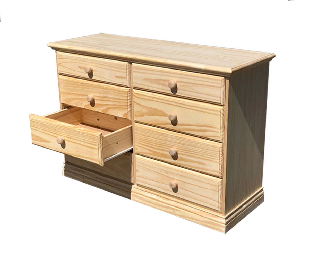 Wide Solid Pine Wooden Dresser N35925