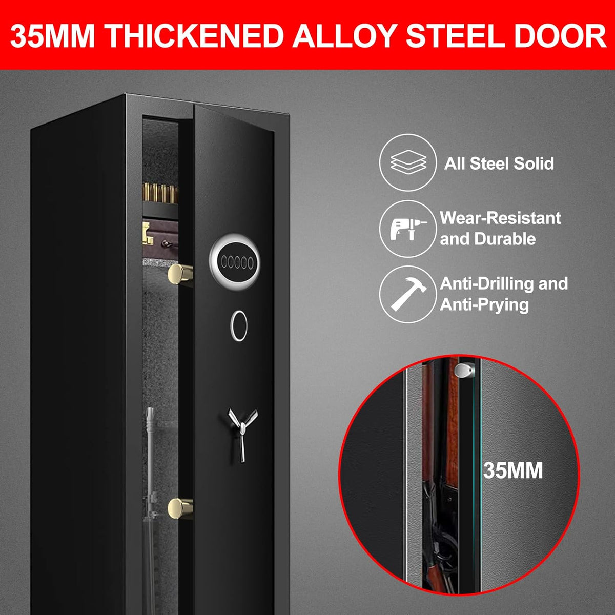 Extra Large Heavy Duty Gun Safe with Removable Gun Rack R3473