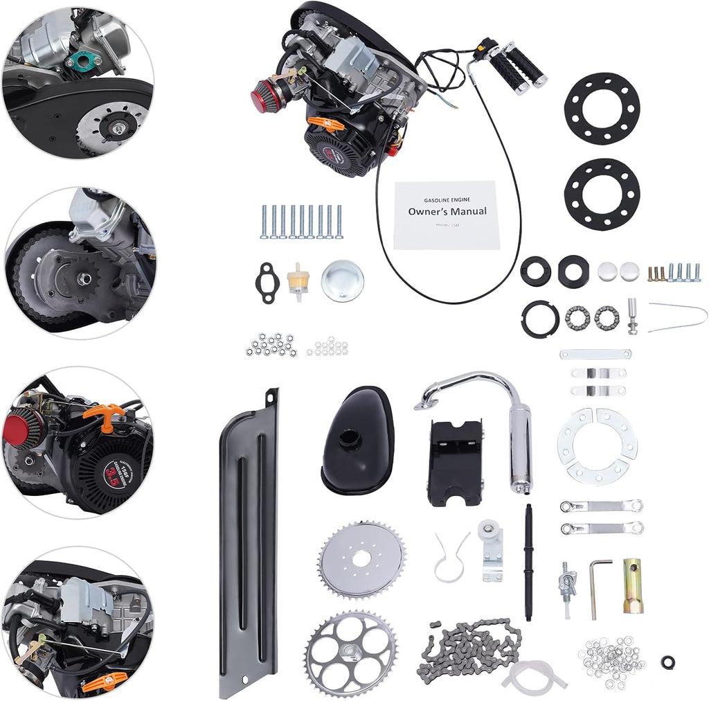 100cc 4-Stroke Gasoline Engine Kit Air-Cooled Motor Chain Drive M852818