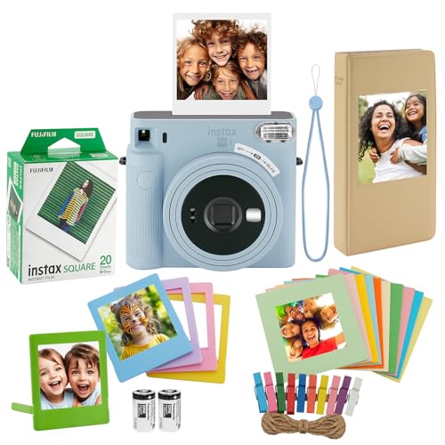 Terracotta Orange Instant Camera with 20 Square Film H450
