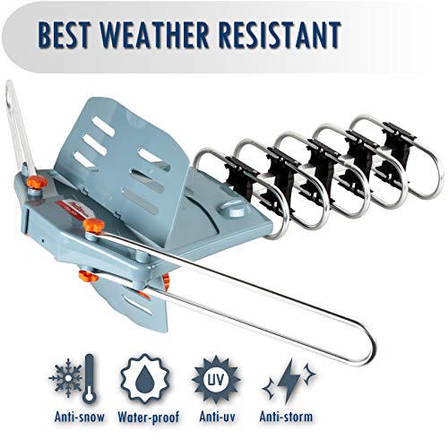 HDTV Antenna Amplified Digital Outdoor Antenna 150 Miles Range with 40FT RG6 Coax Cable C89973