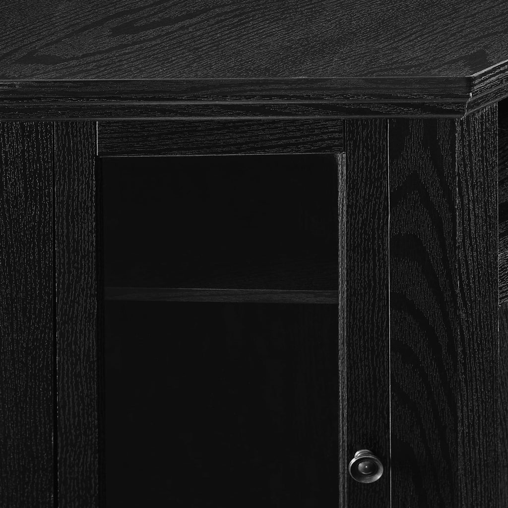 Black Corner Fireplace TV Stand V594
