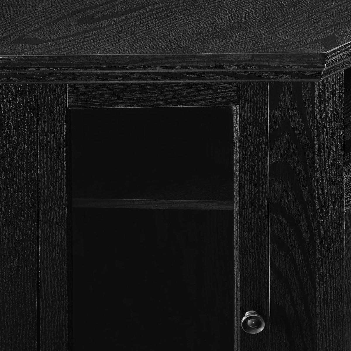 Black Corner Fireplace TV Stand V594