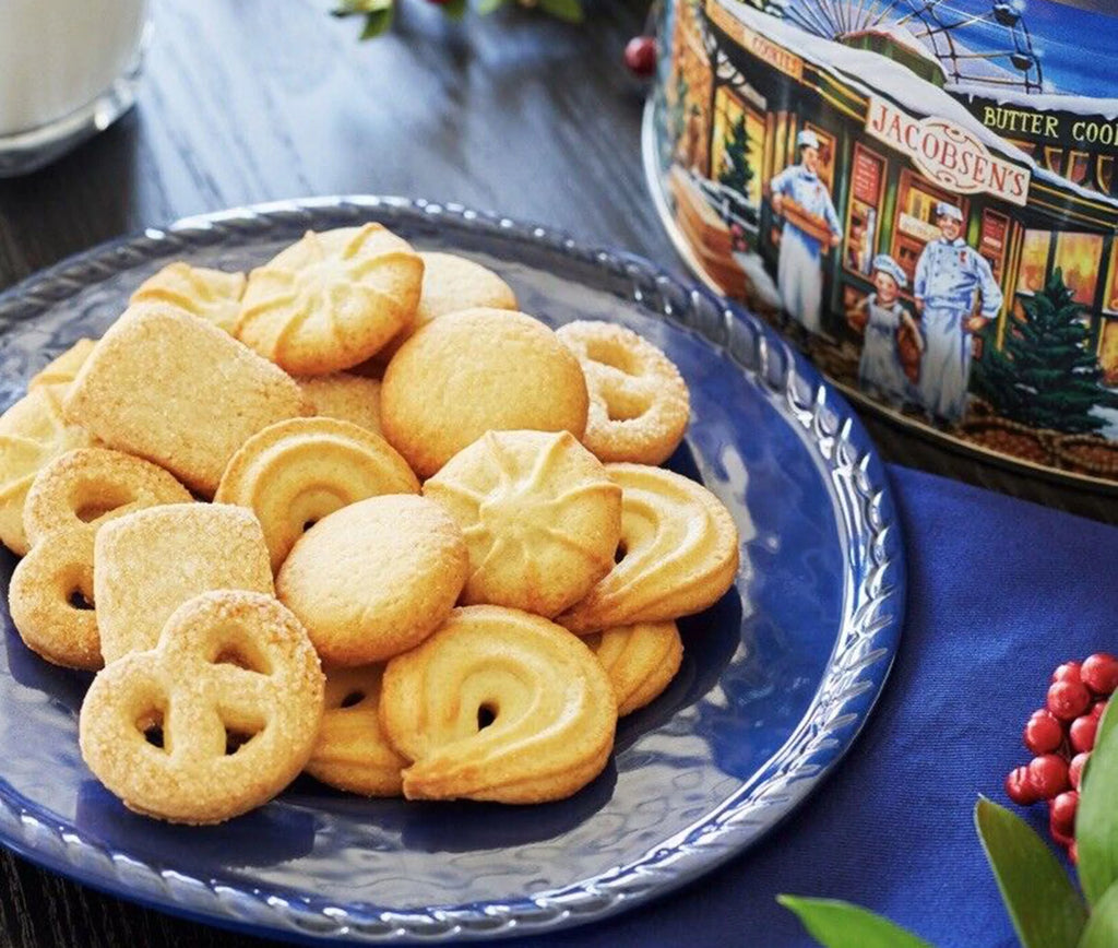 Danish Butter Cookies 24 Oz. with Gold Stainless Steel Tongs M3839