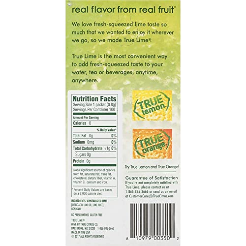 100 Packets Sugar Free Lime Water Flavoring Powder Packets W80073