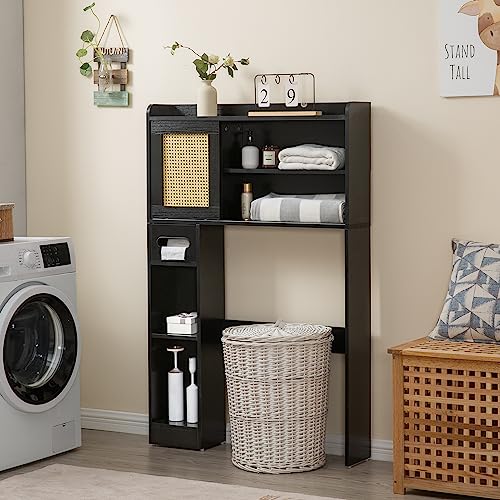 White Over The Toilet Storage Cabinet with Adjustable Shelves B7014