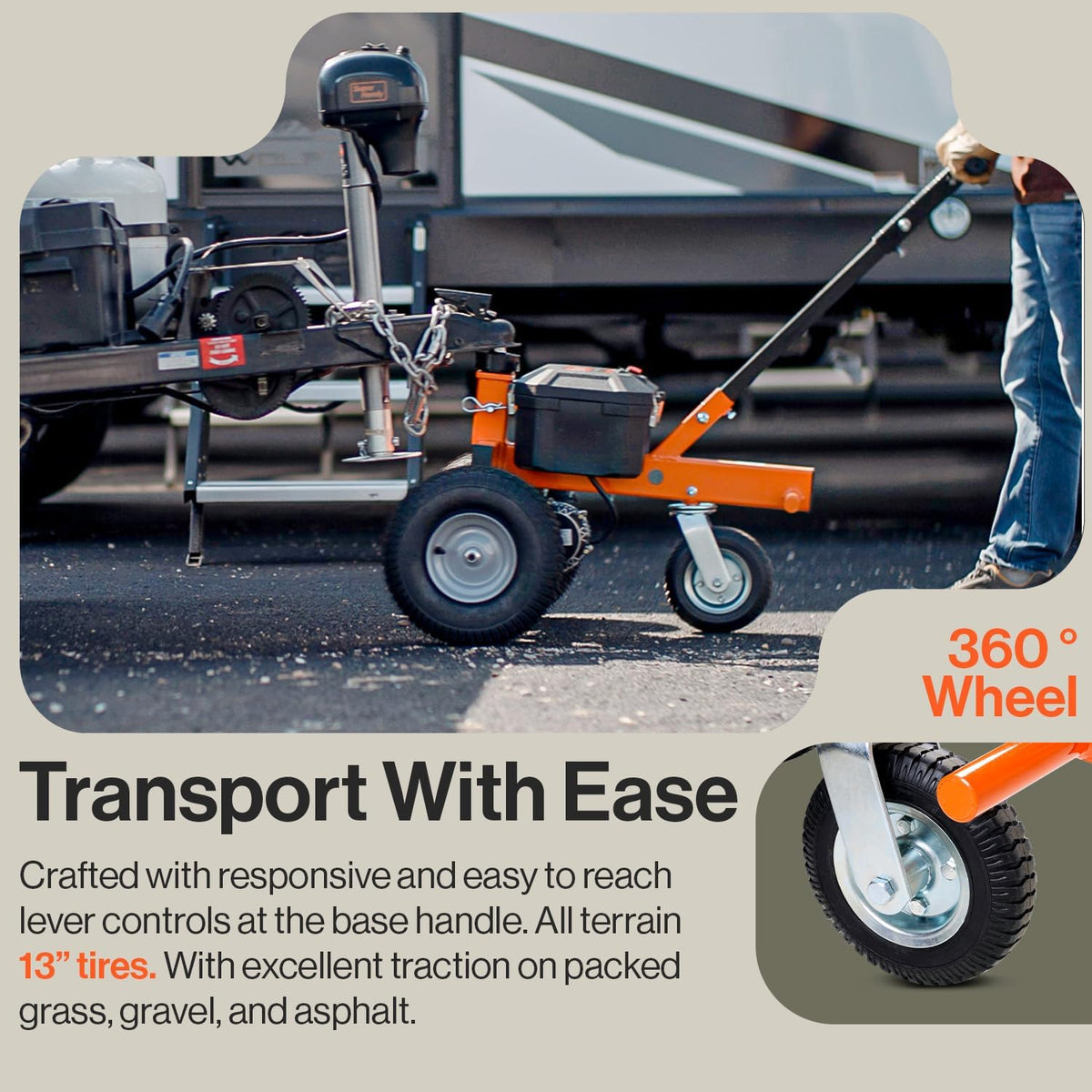 2800LBS Max Trailer Weight Electric Trailer Dolly with 2" Ball Mount D6798