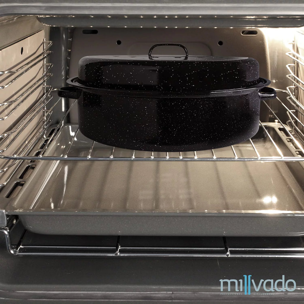 Extra Large 20 lb Capacity Granite Oven Roaster Pan With Lid O978973