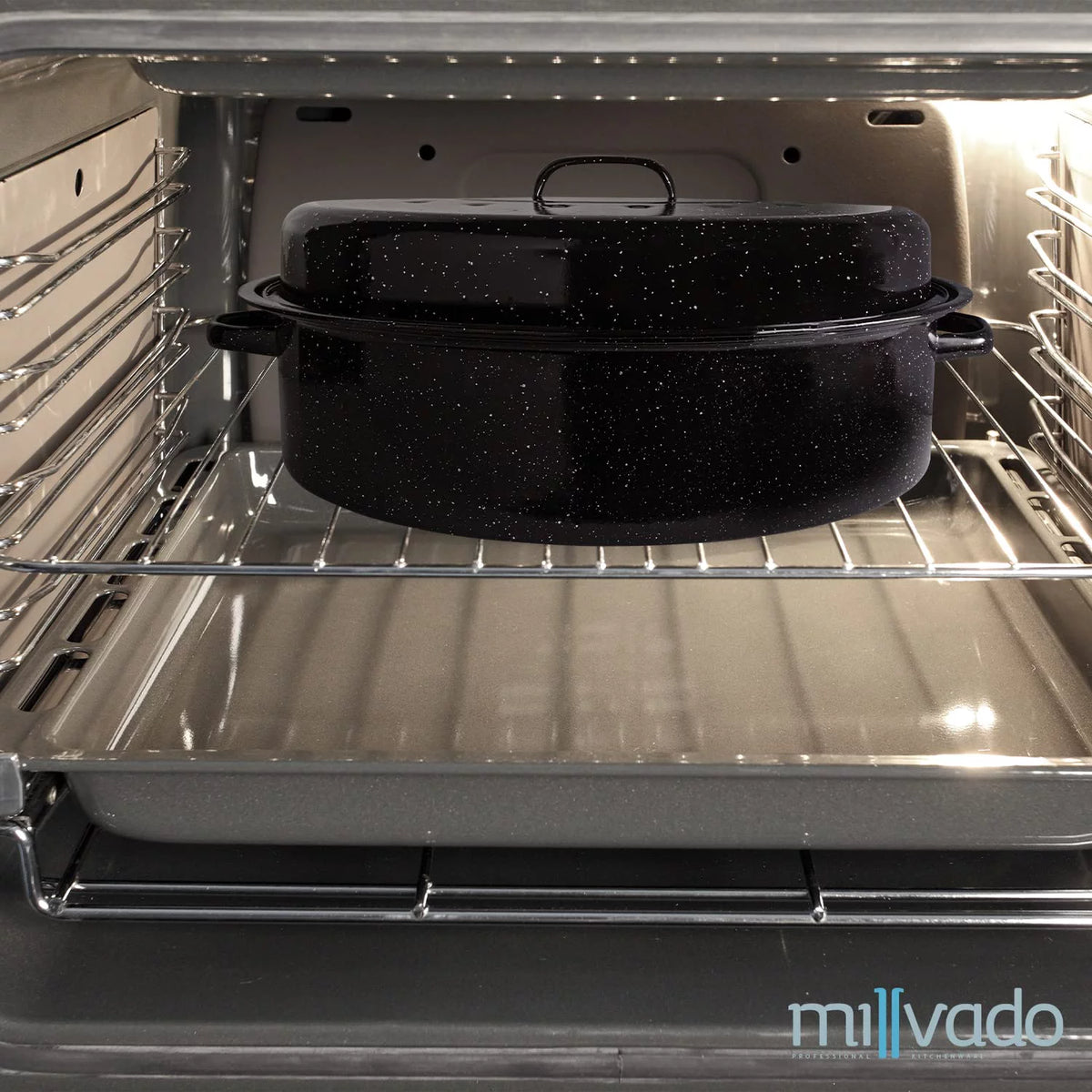 Extra Large 20 lb Capacity Granite Oven Roaster Pan With Lid O978973