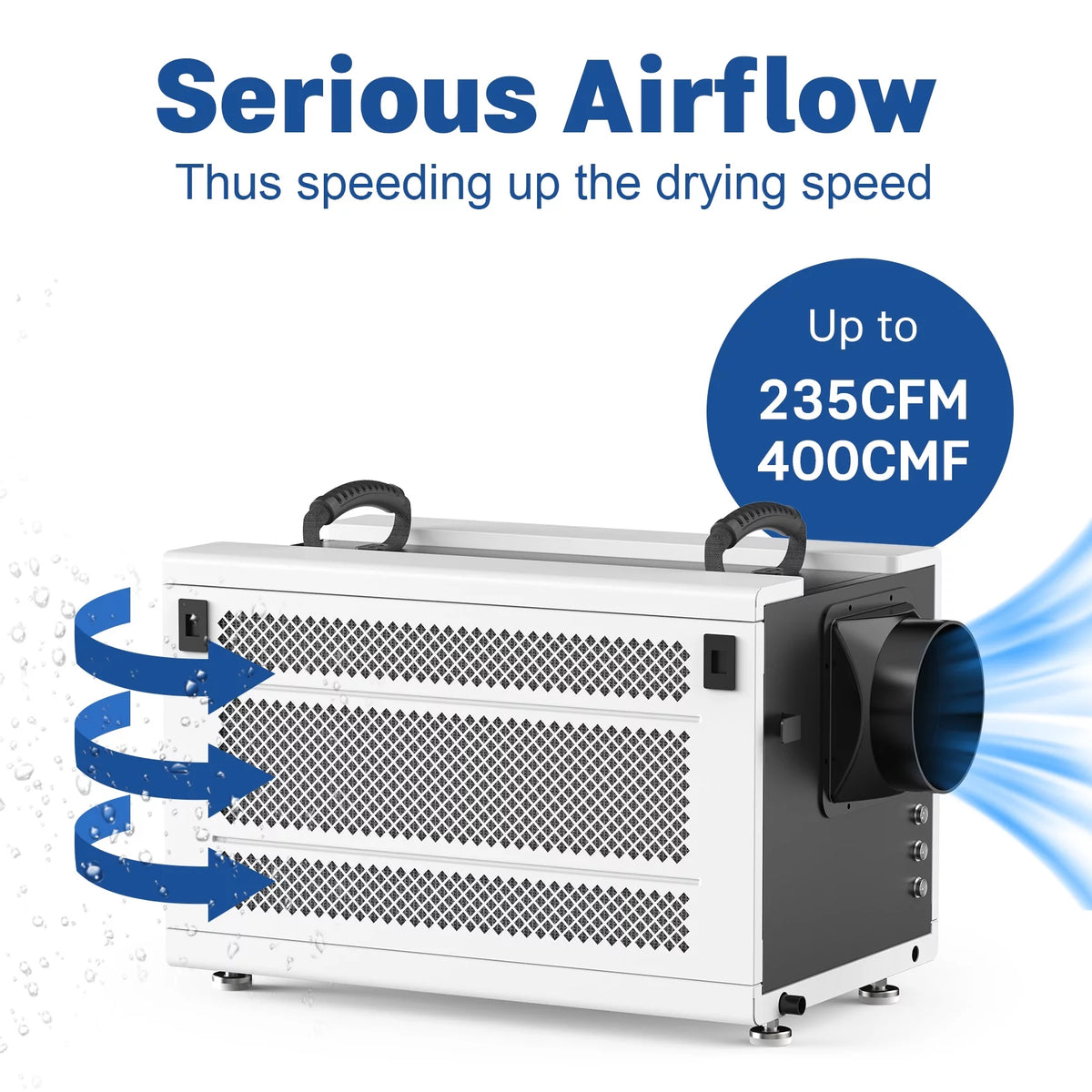 145 Pints Commercial Dehumidifier with Drain Hose, White D828259