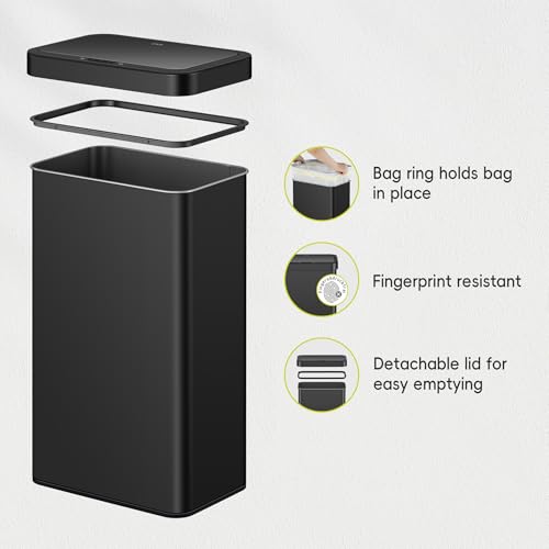 Brushed Stainless Steel Touchless Motion Sensor Trash Can, 50 Liter A122
