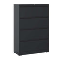 4 Drawer Metal Lateral File Cabinet Black N405026