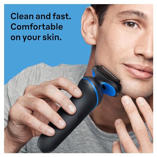Blue Electric Foil Shaver with Precision Trimmer J587062